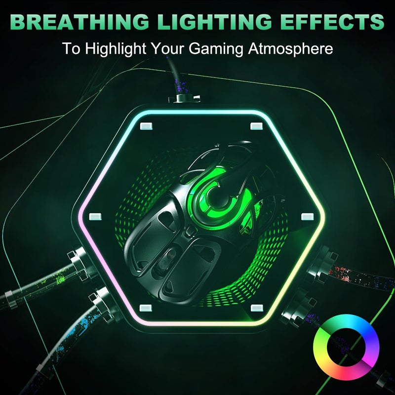 YPBDAN Wireless Gaming Mouse, Tri-Mode 2.4G/USB-C/Bluetooth 5.3 RGB Wireless Mouse, 10000 DPI, 60Hrs Battery, Ultra-Light Ergonomic Design, Rechargeable Computer Mice Compatible with PC Mac Laptop - Image 4
